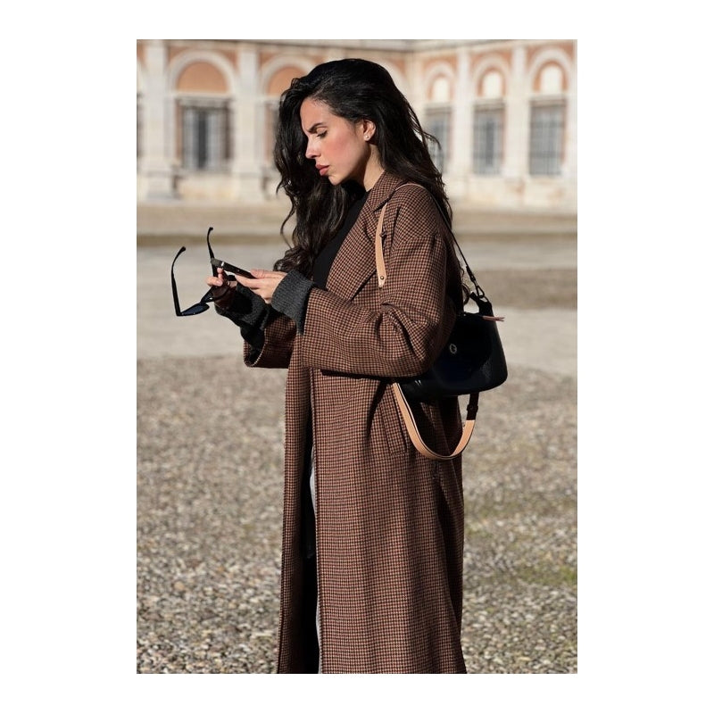 Elegante Lederhandtasche schwarz mit 2 abnehmbaren Trageriemen von El Potro