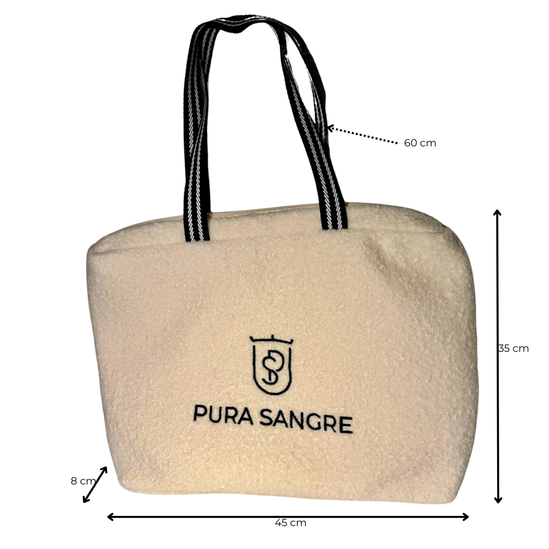 Shopper Bag von Pura Sangre aus Fake-Fur mit Reißverschluss und verschliessbarer Innentasche