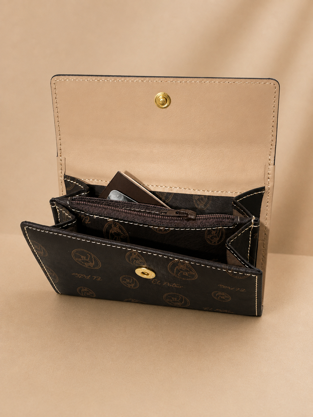El Potro Monogramm Portemonnaie - Braun