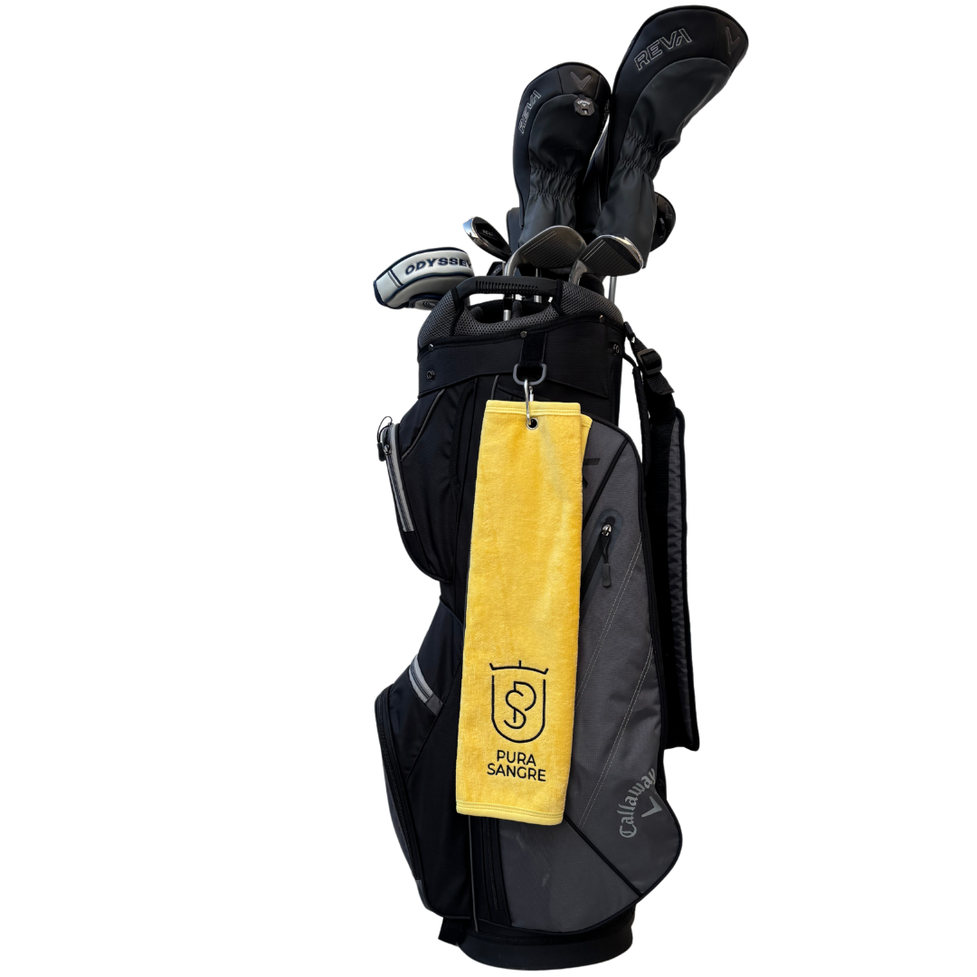 Praktisches kleines Handtuch am Karabinerhaken / Golftuch