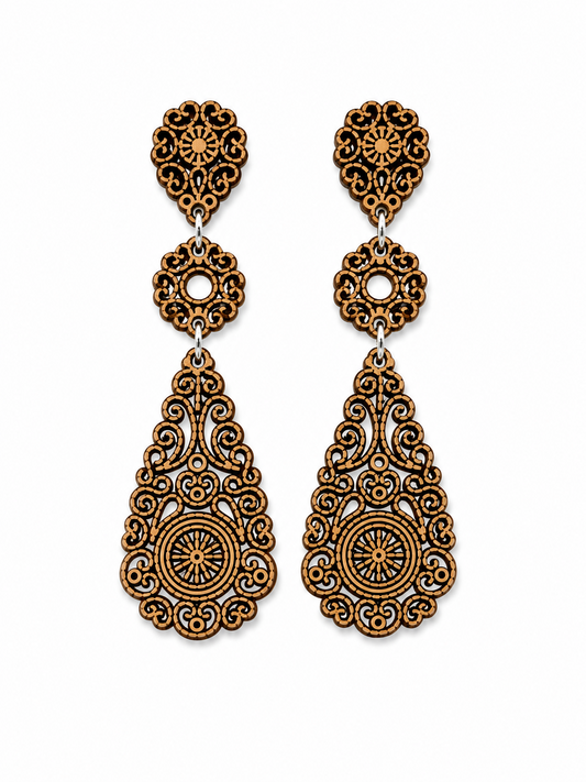 Pura Sangre Ohrringe in Tropfenform - Beige, L