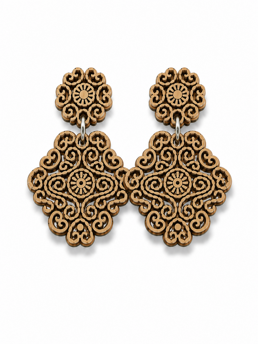 Pura Sangre Ohrringe in Rautenform - Beige