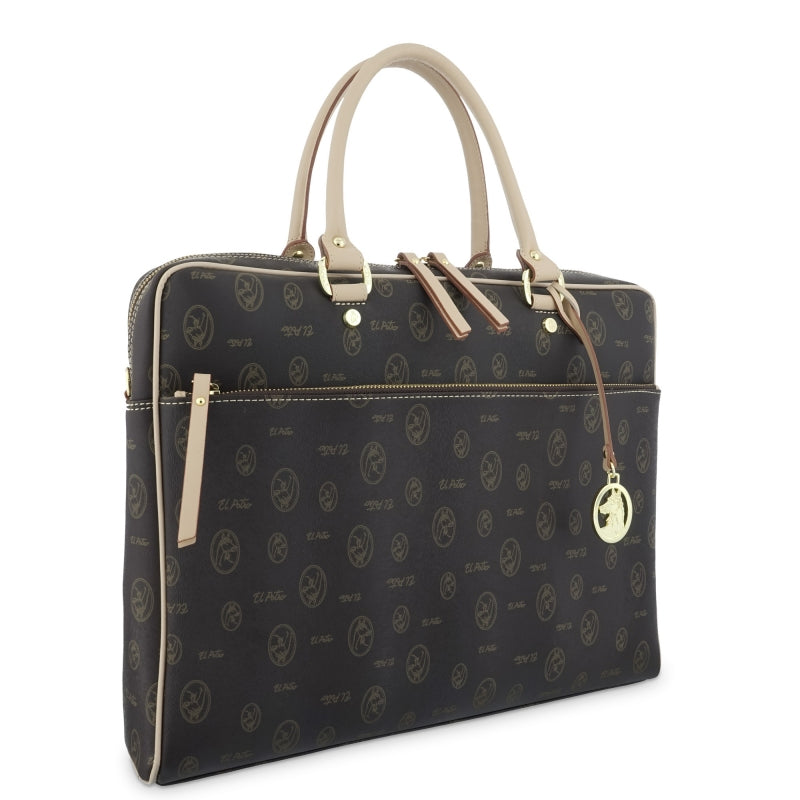 Elegante Monogramm-Aktentasche und verstellbarem Tragriemen von El Potro