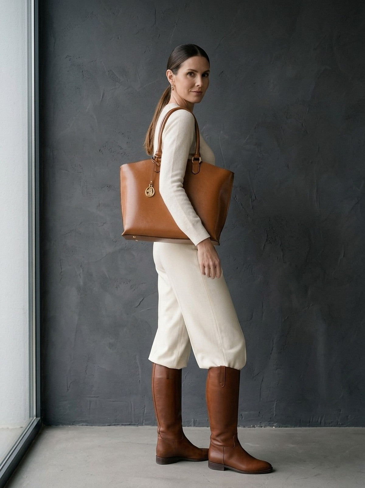 El Potro Ecuestre Leder Tote Shopper Bag - Farbe Cognac