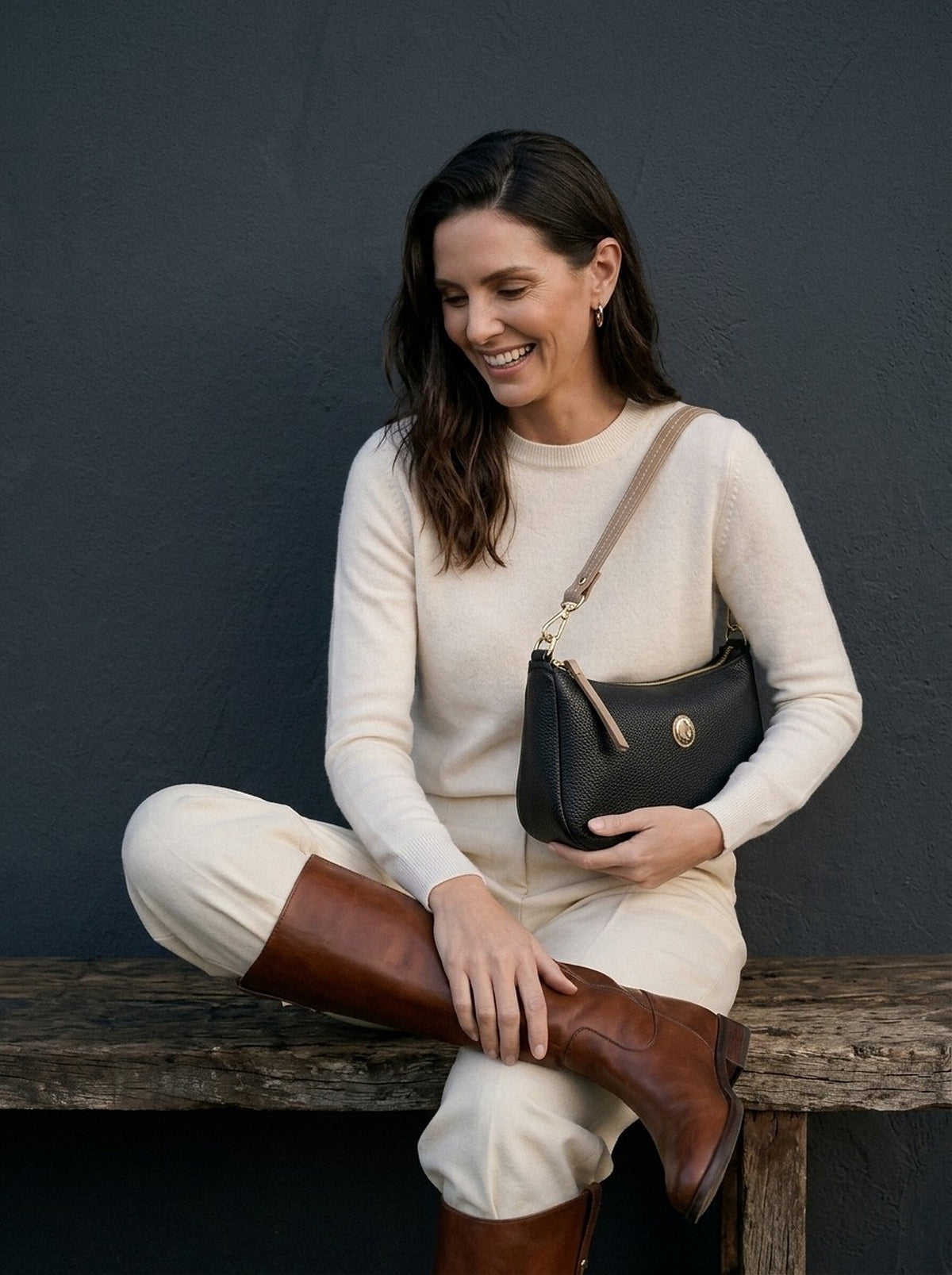 El Potro Lederhandtasche - Schwarz, 2 Trageriemen