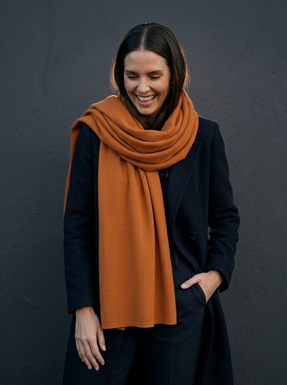 Pura Sangre Merino-Schal - Orange