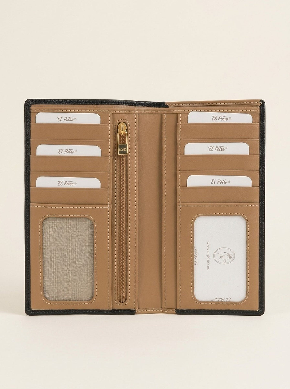 El Potro Leder Portemonnaie - Schwarz, XL