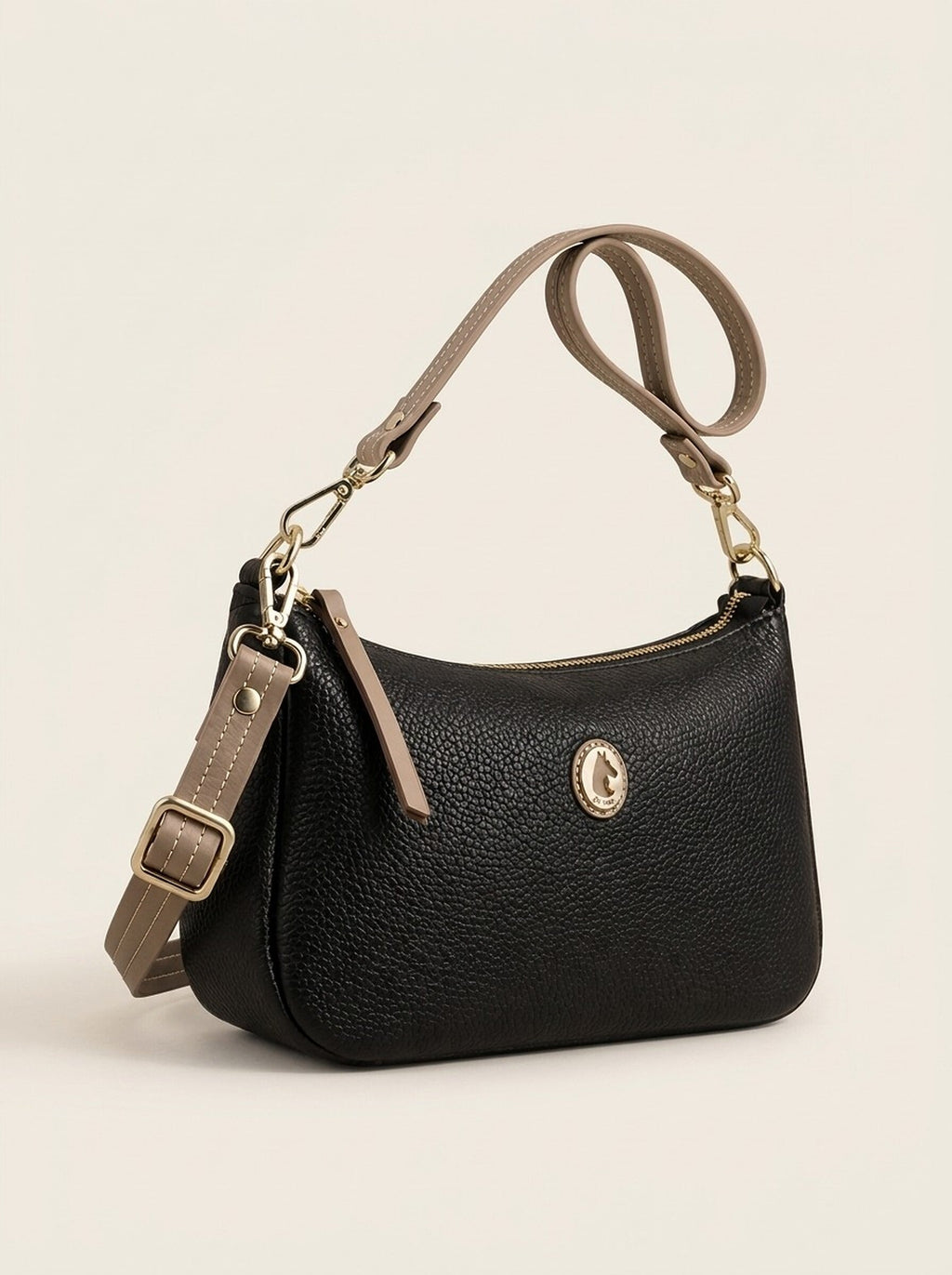 El Potro Lederhandtasche - Schwarz, 2 Trageriemen