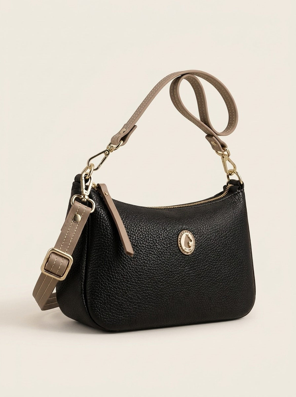 El Potro Lederhandtasche - Schwarz, 2 Trageriemen