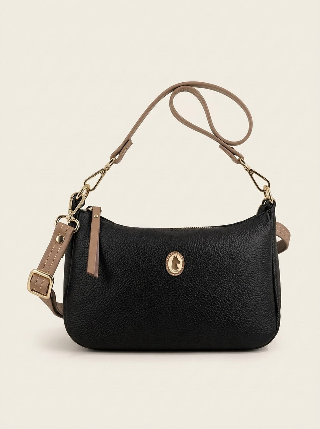 El Potro Lederhandtasche - Schwarz, 2 Trageriemen