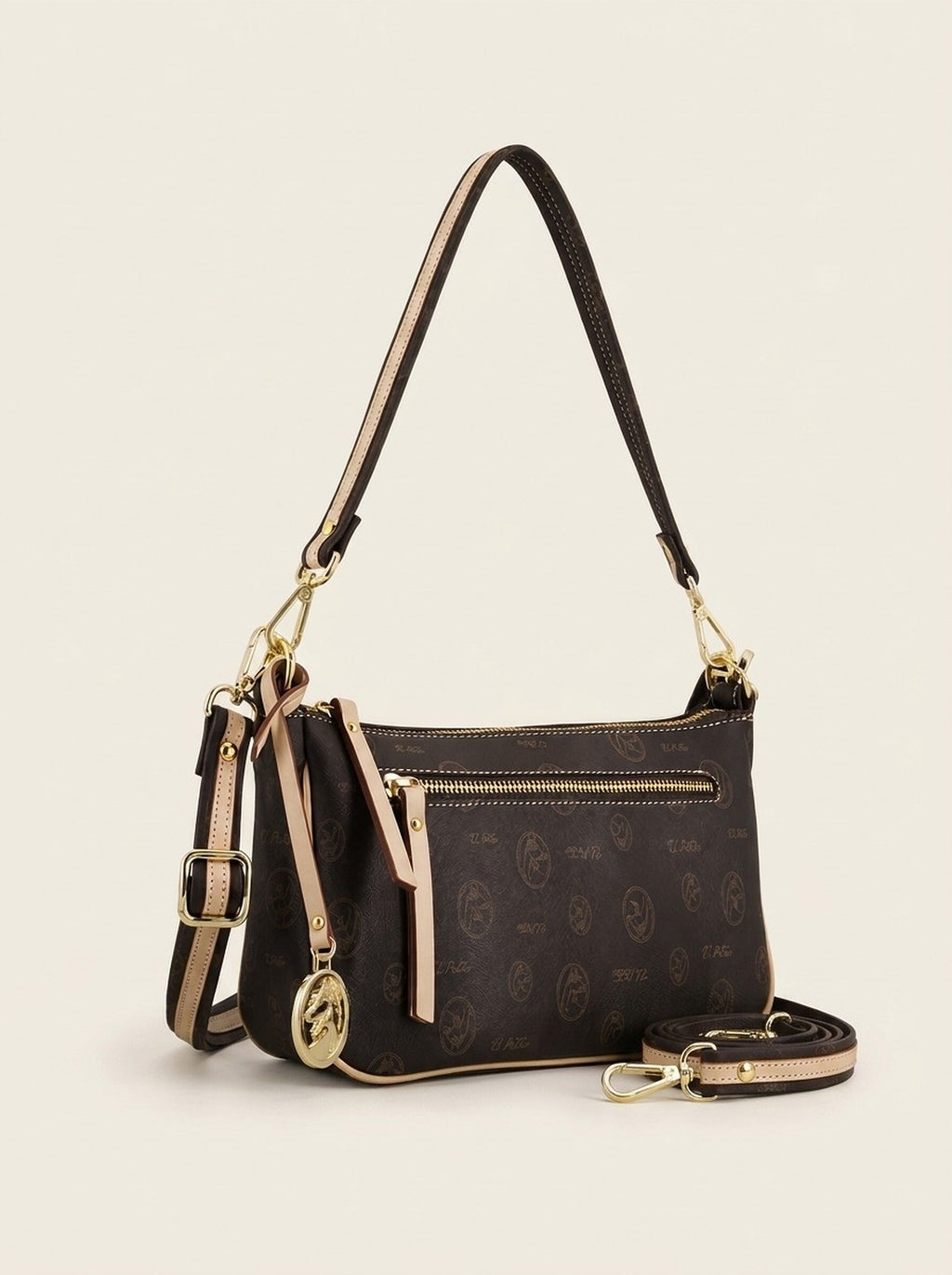 El Potro Monogramm Handtasche - Braun, 2 Trageriemen
