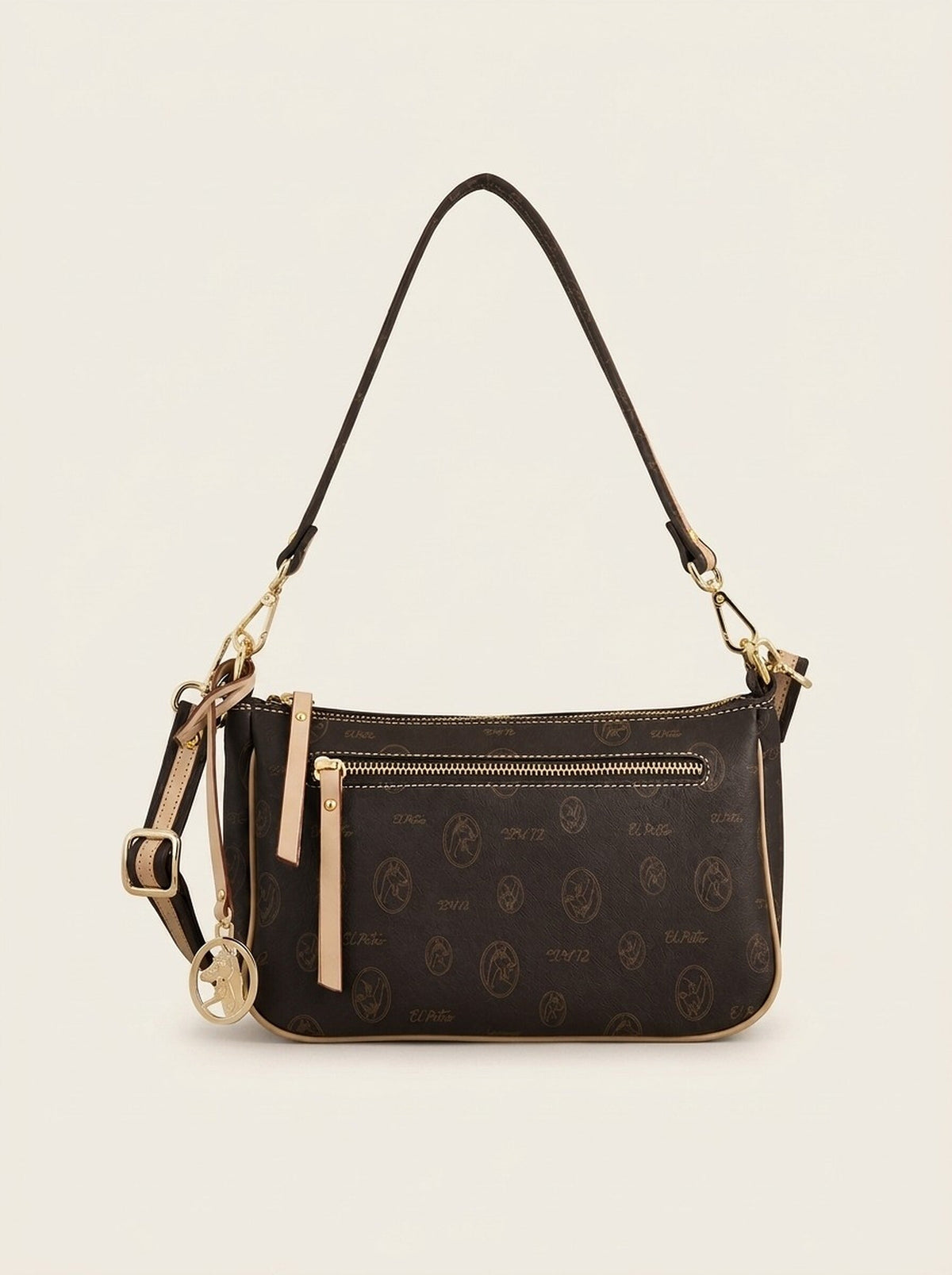 El Potro Monogramm Handtasche - Braun, 2 Trageriemen