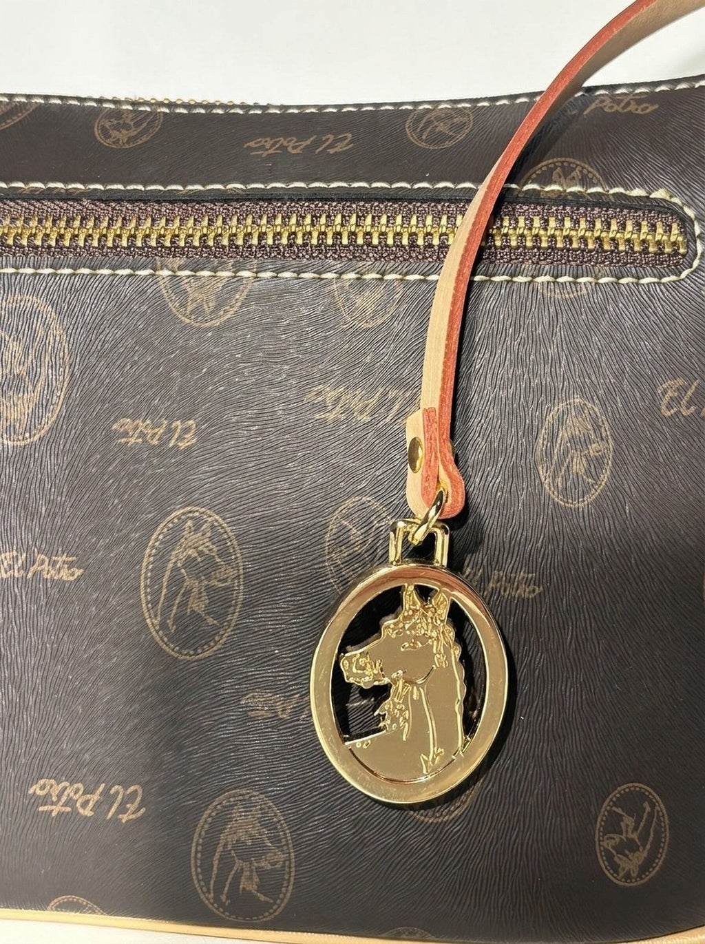 El Potro Monogramm Handtasche - Braun, 2 Trageriemen